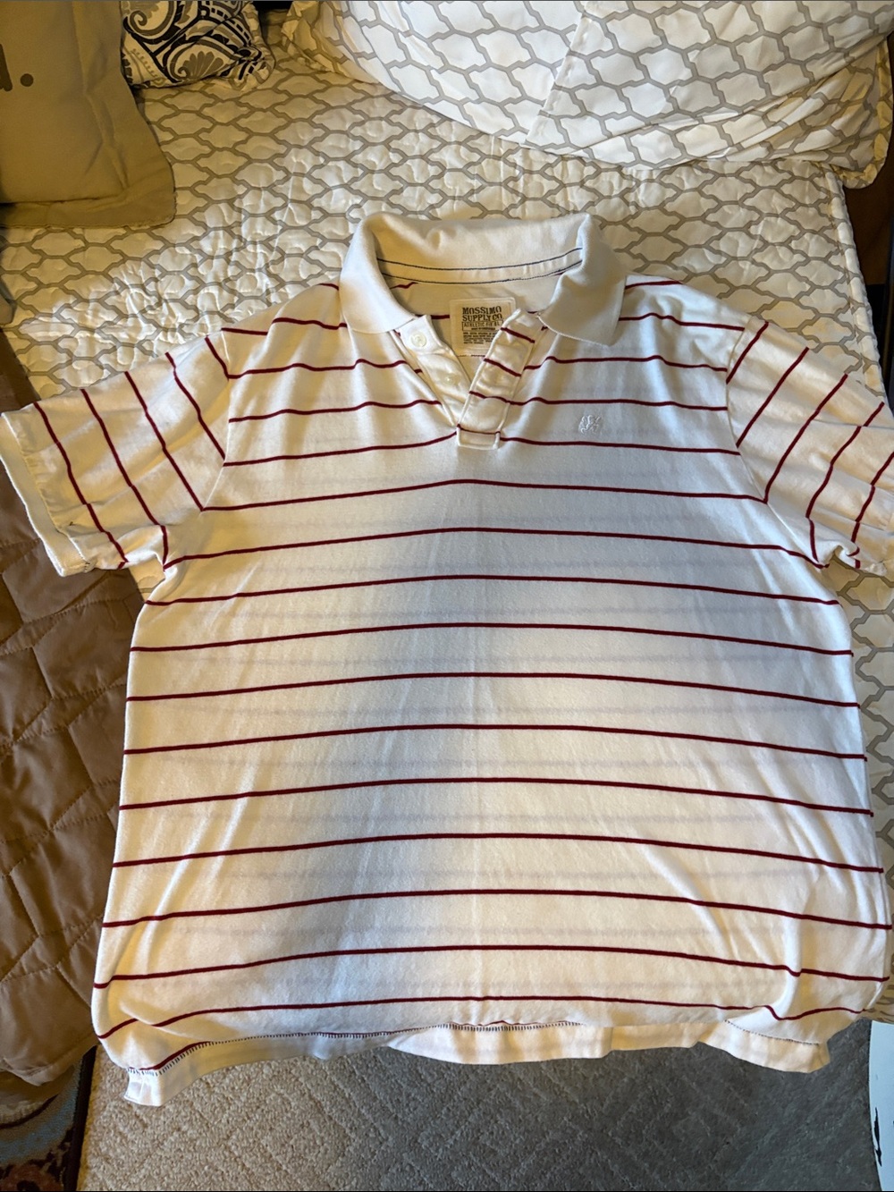 Mossimo Supply Co. White Polo with Red Stripes